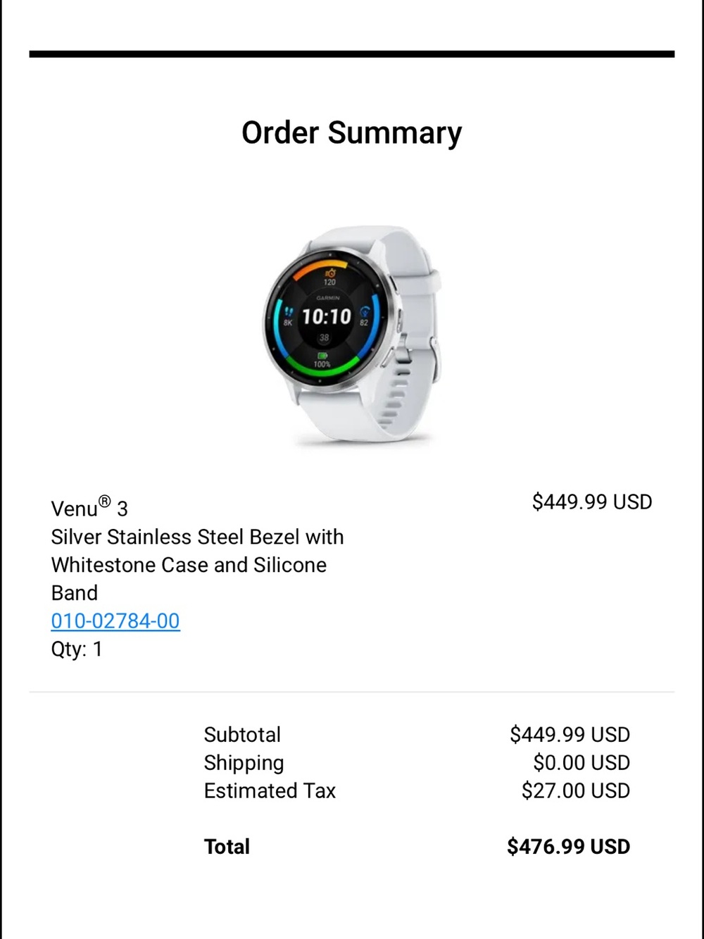 Garmin Venu 3 45mm - White/silver